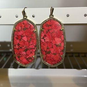 Danielle Earrings Red Bronze Veined